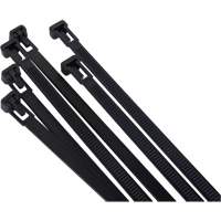 Re-Usable Cable Tie, 8" Long, 50 lbs. Tensile Strength, Black Seaboard Timber Mart
