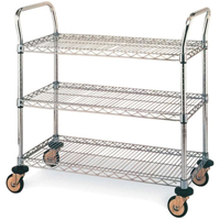Chariots utilitaires standards, Acier inoxydable, 18" x 39" x 30", Capacit&eacute; 500 lb Seaboard Timber Mart