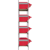 Wide Span Shelving with Jumbo Plastic Bins, Steel, Boltless, 800 lbs. Capacity, 66" W x 72" H x 18" D Seaboard Timber Mart