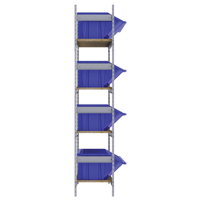 Wide Span Shelving with Jumbo Plastic Bins, Steel, Boltless, 800 lbs. Capacity, 66" W x 72" H x 18" D Seaboard Timber Mart