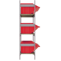 Wide Span Shelving with Jumbo Plastic Bins, Steel, Boltless, 800 lbs. Capacity, 66" W x 60" H x 18" D Seaboard Timber Mart