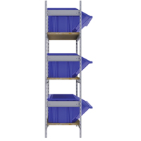 Wide Span Shelving with Jumbo Plastic Bins, Steel, Boltless, 800 lbs. Capacity, 66" W x 60" H x 18" D Seaboard Timber Mart