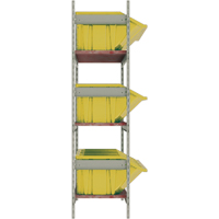 Wide Span Shelving with Jumbo Plastic Bins, Steel, Boltless, 800 lbs. Capacity, 66" W x 60" H x 18" D Seaboard Timber Mart
