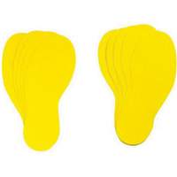 &eacute;tiquettes pour marquage des planchers, Empreinte de pas, 12" lo x 3,75" la, Jaune, Vinyle Seaboard Timber Mart