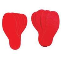 &eacute;tiquettes pour marquage des planchers, Empreinte de pas, 12" lo x 3,75" la, Rouge, Vinyle Seaboard Timber Mart