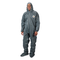 2.0 Mil CRFR Hooded Coveralls, Small, Grey, FR Treated Fabric Seaboard Timber Mart