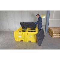 IBC Spill Pallet Plus&reg; With Drain, 365 US gal. Spill Capacity, 62" x 62" x 28" Seaboard Timber Mart