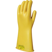 Yellow Natural Rubber Insulating Gloves, ASTM Class 2, Size 8, 16" L Seaboard Timber Mart