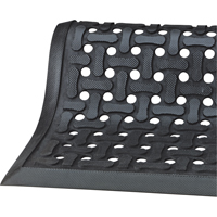 Comfort Flow Mats, Slotted, 2-83/100' x 9-1/12' x 3/8", Black, Nitrile Seaboard Timber Mart