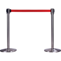 Free-Standing Crowd Control Barrier Receiver Post, 35" High, Stainless Seaboard Timber Mart