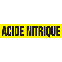 Marqueur de tuyau "Acid Nitrique", Autocollant, 4" h x 24" la, Noir sur jaune Seaboard Timber Mart