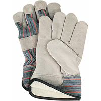 Winter-Lined Fitters Gloves, Large, Split Cowhide Palm, Cotton Fleece Inner Lining Seaboard Timber Mart