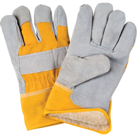 Winter-Lined Fitters Gloves, Large, Split Cowhide Palm, Boa Inner Lining Seaboard Timber Mart