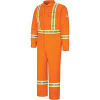 Flame-Resistant Coveralls with Reflective Trim, Size 38, Orange, 12.2 cal/cm² Seaboard Timber Mart