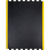 Tapis antifatigue en d&ocirc;me, &agrave; bulles, 3' x 4' x 1/2", Noir, Caoutchouc Seaboard Timber Mart