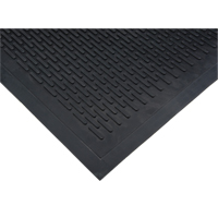 Low-Profile Matting, Rubber, Scraper Type, Solid Pattern, 3' x 5', Black Seaboard Timber Mart