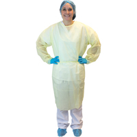 Isolation Gowns with Ties, X-Large, Yellow, Polypropylene Seaboard Timber Mart