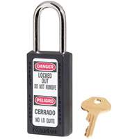 Cadenas de s&eacute;curit&eacute; Zenex 411, Noir, Cl&eacute;s identiques, Thermoplastique, Largeur de 1-1/2" Seaboard Timber Mart