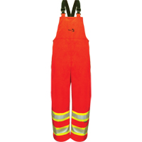 Hi-Vis FR/PU Safety Rain Bib Pants, 4X-Large, Orange Seaboard Timber Mart