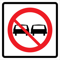No Passing Roll-Up Traffic Sign, 29-1/2" x 29-1/2", Vinyl, Pictogram Seaboard Timber Mart
