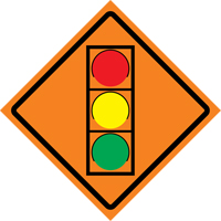 Stop Light Roll-Up Traffic Sign, 29-1/2" x 29-1/2", Vinyl, Pictogram Seaboard Timber Mart