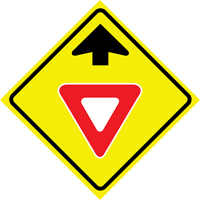 "Yield Ahead" Roll-Up Traffic Sign, 36" x 36", Vinyl, Pictogram Seaboard Timber Mart