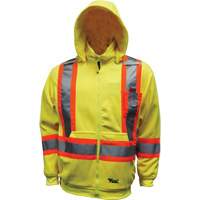 Chandail &agrave; capuchon de s&eacute;curit&eacute; en molleton, Polyester, Petit, Jaune lime haute visibilit&eacute; Seaboard Timber Mart