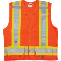 Veste de s&eacute;curit&eacute; pour arpenteur, Orange haute visibilit&eacute;, Petit, Polyester Seaboard Timber Mart