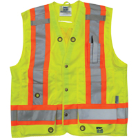 Veste de s&eacute;curit&eacute; pour arpenteur, Jaune lime haute visibilit&eacute;, Petit, Polyester Seaboard Timber Mart