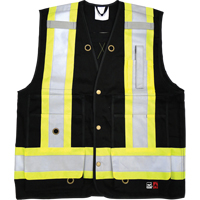 Veste de s&eacute;curit&eacute; ignifug&eacute;e pour arpenteur, Noir, Petit, Coton Seaboard Timber Mart
