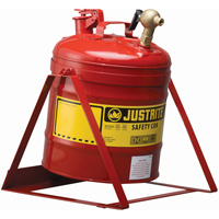 Bidon avec robinet s&eacute;curitaires pour laboratoires, Type I, Acier, 5 gal. US, Rouge, Homologu&eacute; FM Seaboard Timber Mart