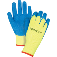 Gants haute visibilit&eacute; doubl&eacute;s d'acrylique & enduits de caoutchouc, 7/Petit, R&ecirc;vetement Latex de caoutchouc, Calibre 7, Enveloppe en Tissu &eacute;ponge Seaboard Timber Mart