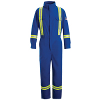 Flame-Resistant Premium Coveralls with Reflective Trim, Size 38, Royal Blue, 5.1 cal/cm² Seaboard Timber Mart