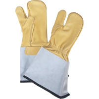 3-Finger Gloves, Medium, Grain Cowhide Palm Seaboard Timber Mart