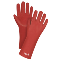 Red Smooth-Finish Chemical-Resistant Gloves, Size 9, 14" L, PVC, Interlock Inner Lining, 47-mil Seaboard Timber Mart