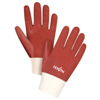 Red Smooth-Finish Chemical-Resistant Gloves, Size Large/9, 10" L, PVC, Interlock Inner Lining, 47-mil Seaboard Timber Mart