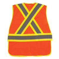 Flame-Resistant Surveyor Vest, High Visibility Orange, Medium, Polyester Seaboard Timber Mart