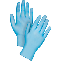 Gants jetables de calibre m&eacute;dical, Petit, Vinyle, 4,5 mils, Sans poudre, Bleu, Classe 2 Seaboard Timber Mart