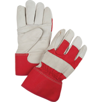 Gants d'ajusteur rouge & blanc doubl&eacute;s pour l'hiver, Grand, Paume en Cuir fleur de vache, Doublure en Boa Seaboard Timber Mart