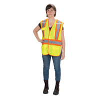 CSA Compliant High Visibility Surveyor Vest, High Visibility Lime-Yellow, Medium, Polyester Seaboard Timber Mart