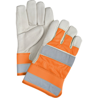 Orange High-Visibility Superior Warmth Fitters Gloves, Large, Grain Cowhide Palm, Thinsulate Inner Lining Seaboard Timber Mart