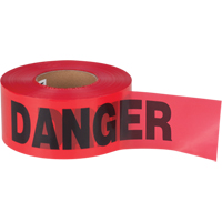 Ruban pour barricade Danger, Bilingue, 3" la x 1000' lo, 1,5 mil, Noir/rouge Seaboard Timber Mart