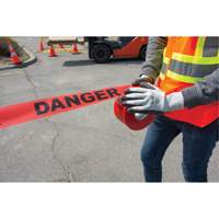 Ruban pour barricade Danger, Bilingue, 3" la x 1000' lo, 1,5 mil, Noir/rouge Seaboard Timber Mart
