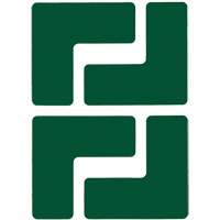 Autocollants pour d&eacute;limitation des coins sur le sol, L, 5" lo x 2" la, Vert, Polyester Seaboard Timber Mart