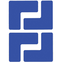 Autocollants pour d&eacute;limitation des coins sur le sol, L, 5" lo x 2" la, Bleu, Polyester Seaboard Timber Mart