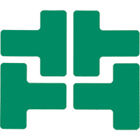 Autocollants pour d&eacute;limitation des coins sur le sol, T, 5" lo x 2" la, Vert, Polyester Seaboard Timber Mart