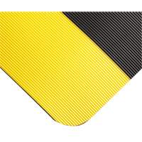 Corrugated Switchboard Matting No.702, 3' W x 10' L, 1/4" Thickness, Black/Yellow, PVC Seaboard Timber Mart