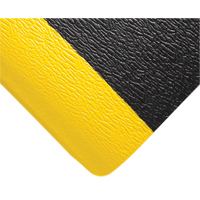 Deluxe Soft Step No. 444 Mats, Pebbled, 3' x 5' x 5/8", Black/Yellow, PVC Sponge Seaboard Timber Mart