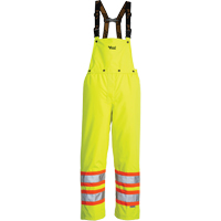 Pantalon de s&eacute;curit&eacute; Journeyman d&eacute;tachable &agrave; bavette, Polyester, Petit, Jaune lime haute visibilit&eacute; Seaboard Timber Mart