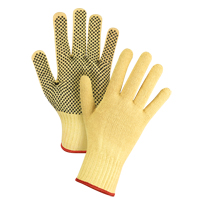 Gants tricot&eacute;s sans couture &agrave; pois, Taille Petit/7, Calibre 7, Rev&ecirc;tement PVC, Enveloppe en Kevlar, ASTM ANSI niveau A2/EN 388 niveau 3 Seaboard Timber Mart